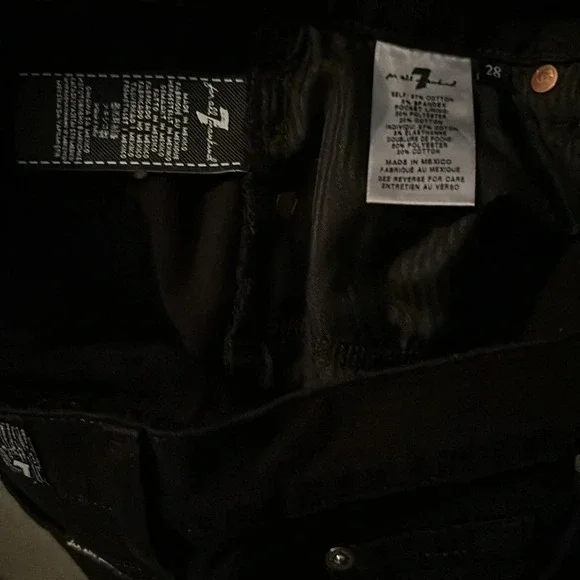 7 FOR ALL MANKIND Women’s Broken Twill Cut Off Short Black Size 28 - Picture 15 of 16